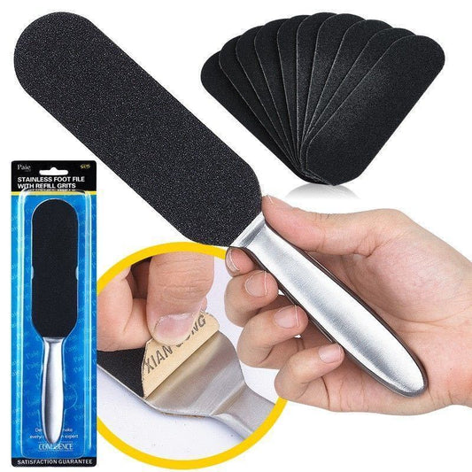 Foot Care Stainless Steel Foot File Double-sided Sandpaper